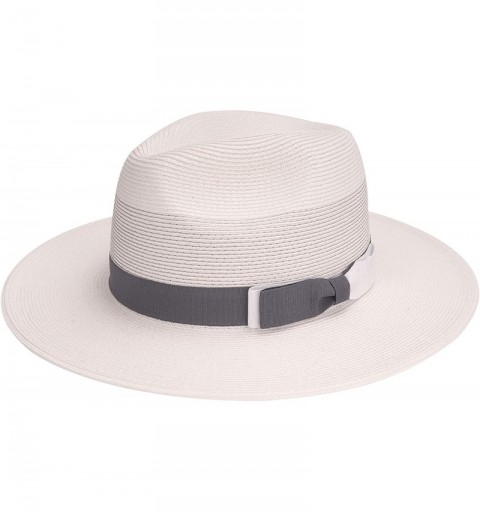 Sun Hats Sun Straw Fedora Beach Hat Fine Braid UPF50+ for Both Women Men - Cannes - C0194N0EAMH $33.39
