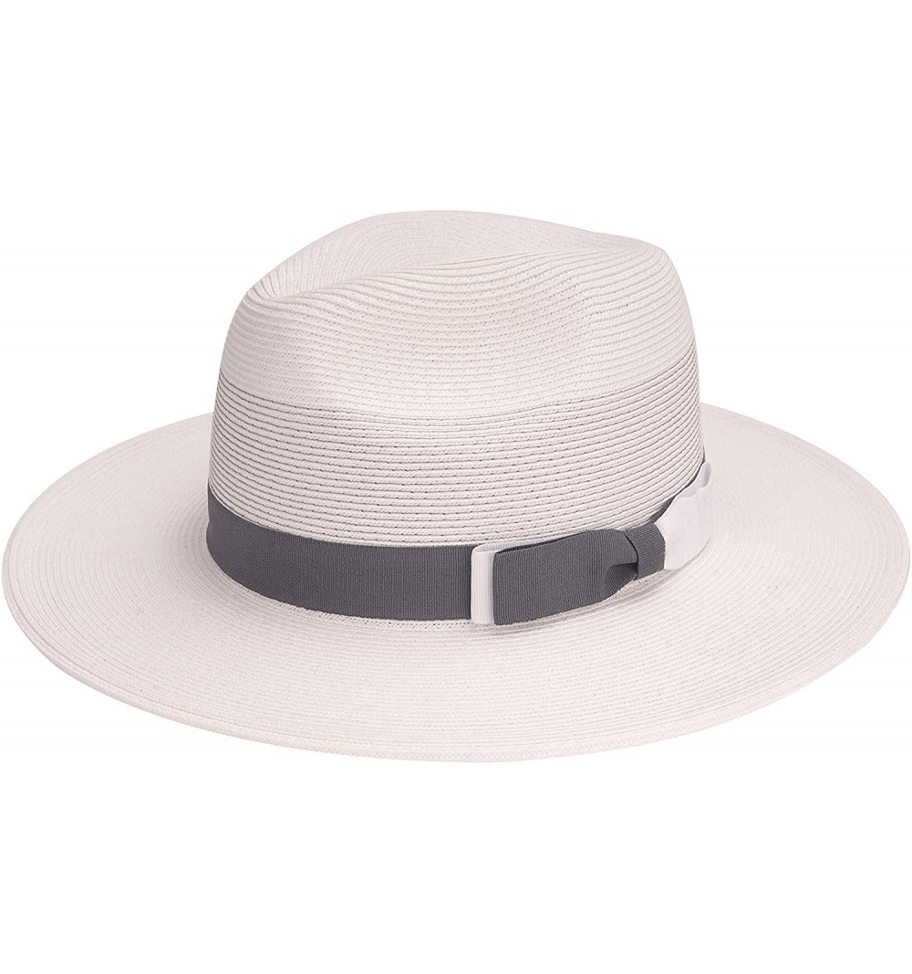 Sun Hats Sun Straw Fedora Beach Hat Fine Braid UPF50+ for Both Women Men - Cannes - C0194N0EAMH $33.39