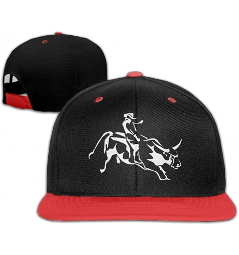 Baseball Caps Mens/Womens Hip-hop Hats Bull Riding Adjustable Sport Hat - Red - CJ18KI9HD0O $15.40