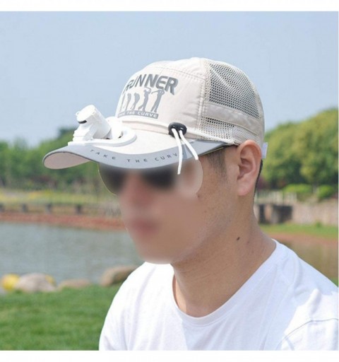 Sun Hats Unisex Electric Fan Sunhats Cooling USB Charge Fishing Sunshade Caps with Letters Ins Hot Novel Summer Hats - C118OT...