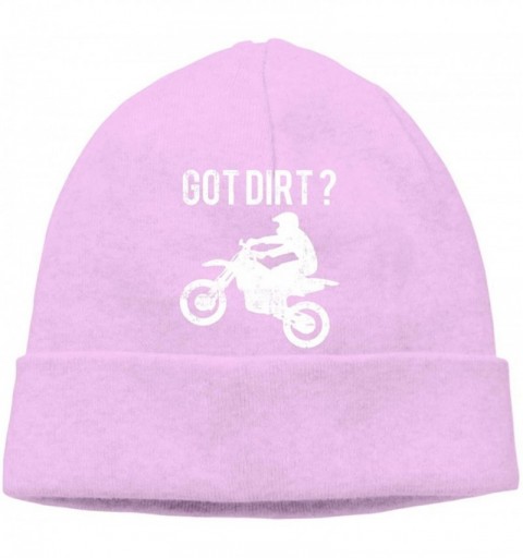 Skullies & Beanies Beanie Hat Got Dirt Bike Warm Skull Caps for Men and Women - Pink - CB18KK532YD $25.89