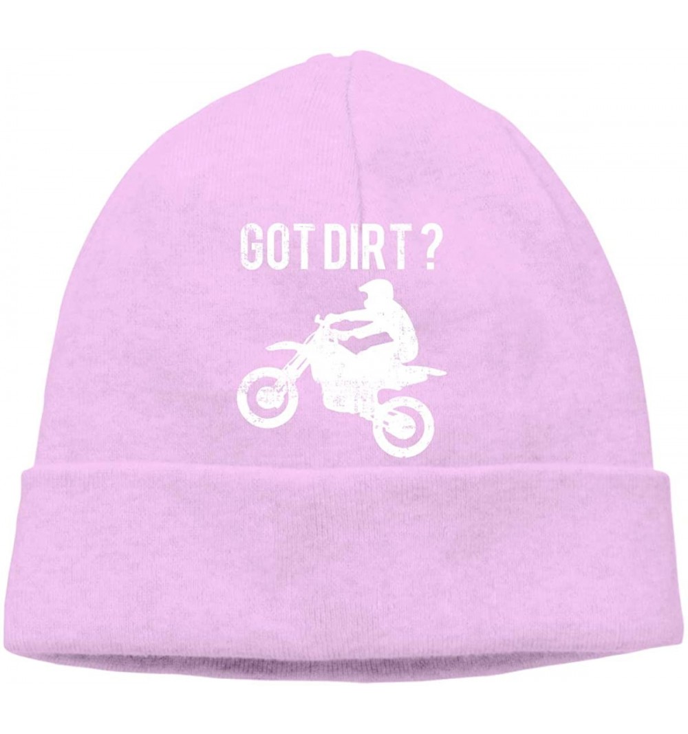 Skullies & Beanies Beanie Hat Got Dirt Bike Warm Skull Caps for Men and Women - Pink - CB18KK532YD $25.89