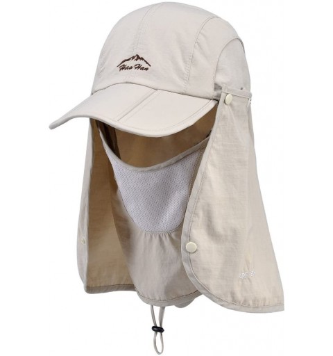 Baseball Caps UPF 50+ Summer Hat Neck Protection Flap Cap - Khaki - C311X0X98H7 $14.77