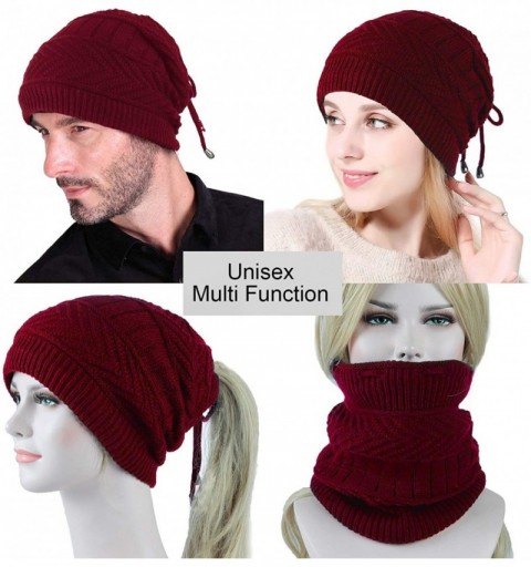 Skullies & Beanies Womens Winter Thick Cable Knit Warm Soft Hats Skull Detachable Pom Pom Cap Cuff Beanie - C018AXTA258 $20.28