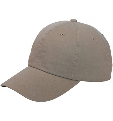 Baseball Caps Low Profile (Unstructured) 100% Organic Cotton Cap Washed - Khaki - CR1107TD5MV $10.58