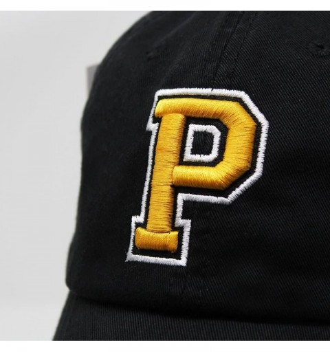 Baseball Caps Football City 3D Initial Letter Polo Style Baseball Cap Black Low Profile Sports Team Game - Pittsburgh01 - CA1...
