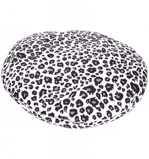 Berets Women Leopard Print Beret French Style Barret Hat Wool Warm Hat Cap - White - CF18YE9UH0O $22.30