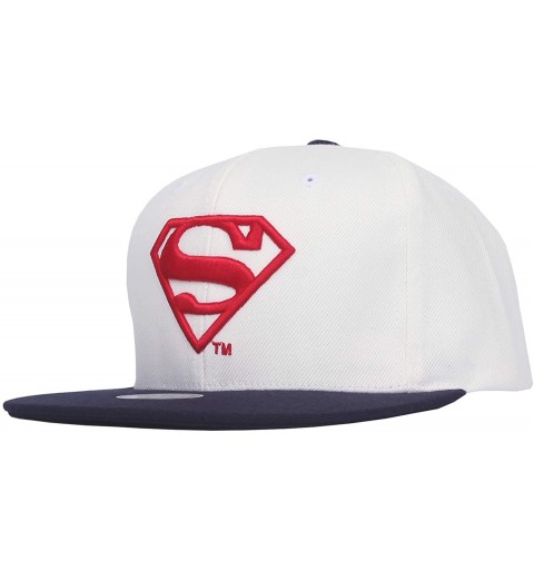 Baseball Caps Superman Shield Embroidery Baseball Cap Hip-hop Snapback Hat ST21176 - White - C818R4X400M $29.86
