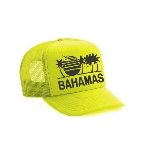 Baseball Caps Neon Bahamas Mesh Trucker Hat Cap 80's - Neon Yellow - C0112SZ72NZ $14.53