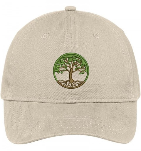 Baseball Caps Tree of Life Embroidered Cap Premium Cotton Dad Hat - Stone - CC183CII33N $16.17
