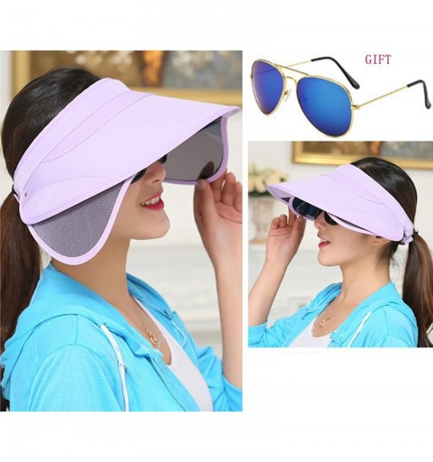 Sun Hats Sun Hats Unisex Summer Hat Outdoor UV Protection Wide Large Brim Cap Beach Visor Empty Top Caps Foldable - Purple - ...