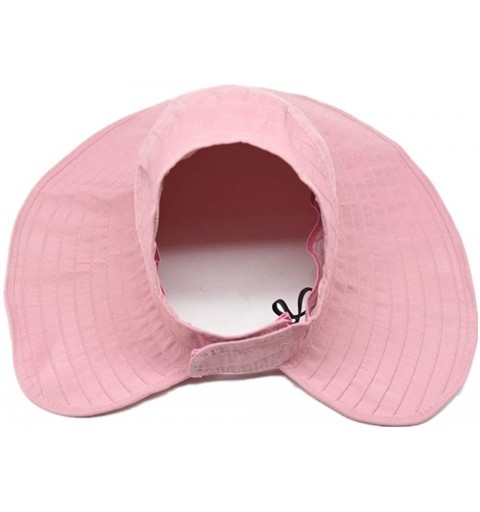 Sun Hats Womens Wide Brim Sun Hat with UV Protection Packable Floppy Summer Beach Hat - Pink - CB1949D3MRI $14.52