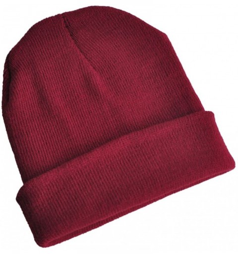 Skullies & Beanies Warm Comfortable Winter Knitted Beanie Hats (Red) - Red - C511IFUHYNF $6.70