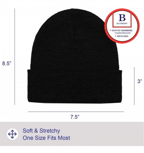 Skullies & Beanies Merino Wool Beanie Hat -Soft Winter and Activewear Watch Cap - Black - CC187OZ6KM6 $12.93