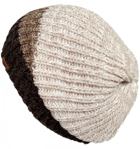 Skullies & Beanies Unique Winter Skull Beanie Mix Knit Slouchy Hat Ski Cap for Men & Women - Beige - CV12N258YZ3 $11.68