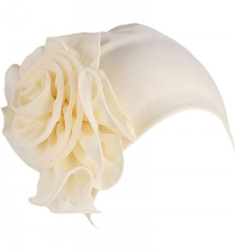 Skullies & Beanies Cancer Turbans Twisted Headwear Flowers - Beige - C018XQ5MRCR $8.16
