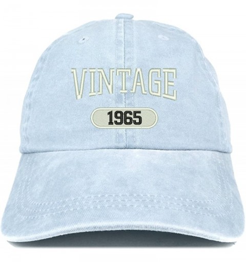 Baseball Caps Vintage 1965 Embroidered 55th Birthday Soft Crown Washed Cotton Cap - Light Blue - CT180WX8YQA $22.51