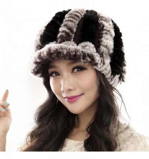 Skullies & Beanies Women Girls Fluffy Knit Hat Crochet Winter Warm Snow Cap with Visor - A - C112O3VGTD3 $10.86
