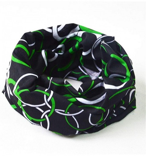 Balaclavas Seamless Face Mask Silk Fabric Headwear Headband Neck Gaiter Multifunctional - Black & Green & Circle - C6197SLUD6...