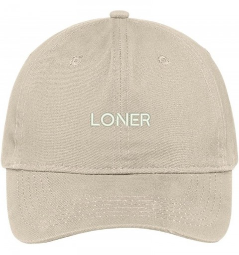 Baseball Caps Loner Embroidered Soft Low Profile Adjustable Cotton Cap - Stone - CQ12O2G41RY $19.27