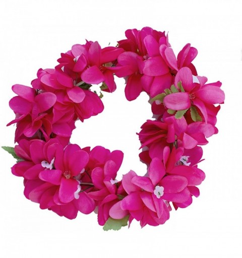 Headbands Women Floral Headband Hawaiian Plumeria Flower Haku elastic Leis - Solid Pink - C8189KLE099 $11.66