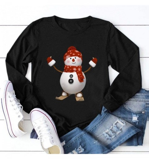 Newsboy Caps Womens Christmas Snowman Pullover - B - CX18AE7T4OK $11.85