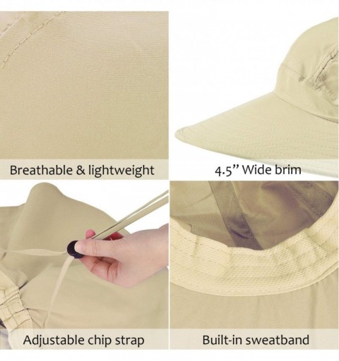 Sun Hats Womens Sun Hats Neck Flap Large Brim UV Protection Foldable Fishing Hiking Cap - Tan - C21869COOO7 $11.48