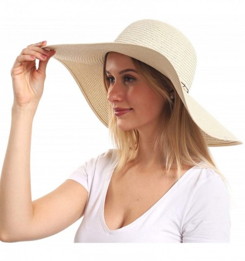 Sun Hats Womens Beach Sun Straw Hat- Floppy Beach hat & Wide Brim Braided Sun Hat - UPF 50+ Maximum Sun Protection - CX194K74...