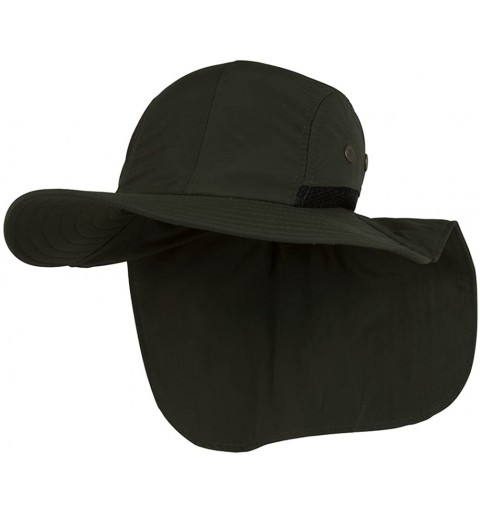 Sun Hats 4 Panel Large Bill Flap Sun Hat - Olive - CC184TGIHIL $28.88