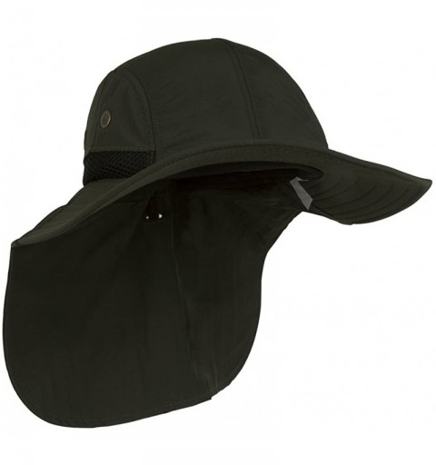 Sun Hats 4 Panel Large Bill Flap Sun Hat - Olive - CC184TGIHIL $10.27