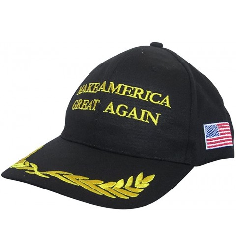 Baseball Caps Donald Trump Cap Make America Great Again USA Baseball Hat - Black Olive Branch - CC18E05GWE0 $9.76