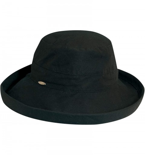 Sun Hats Women's Medium Brim Cotton Hat - Black - C9119IIVRSL $36.62