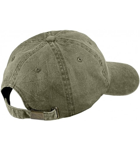 Baseball Caps Slay Embroidered Cotton Adjustable Washed Cap - Khaki - CM12N0JWNE3 $13.80