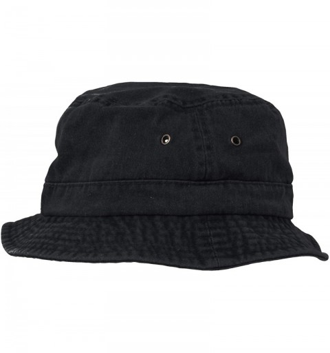 Bucket Hats Washed Hats- Royal Medium/Large - Black - CC11O94PRQ7 $15.22