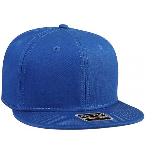 Baseball Caps SNAP Cotton Twill Round Flat Visor 6 Panel Pro Style Snapback Hat - Royal - CO12FN5VWJ1 $11.84