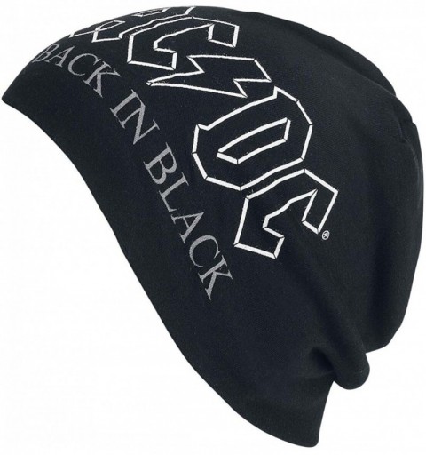 Skullies & Beanies AC/DC Back in Black Jersey Knit Beanie Cap Rock Band Fan Apparel Merchandise - CM127XEPF2F $15.24