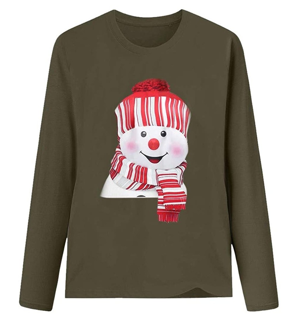 Bomber Hats Womens Christmas Snowman Pullover - M - C618AE70965 $8.56