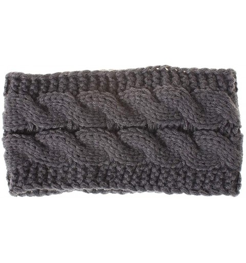 Headbands Knitting Woolen Knot Tie Head Wrap Headbands Women Winter Handmade Hairband - Gray - CN18I8Z0L9X $17.91