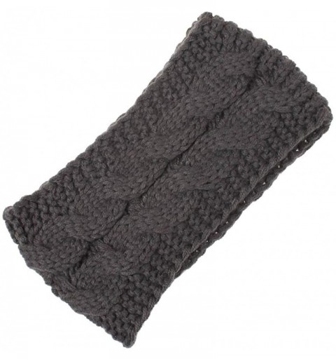 Headbands Knitting Woolen Knot Tie Head Wrap Headbands Women Winter Handmade Hairband - Gray - CN18I8Z0L9X $9.16