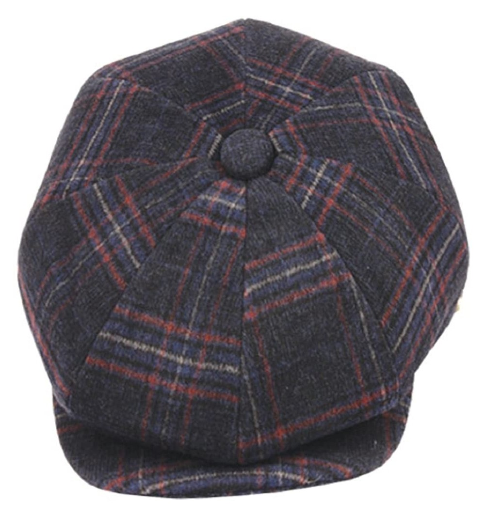 Newsboy Caps Men's Classic 8 Panel Wool Blend Newsboy Snap Brim Collection Hat (Medium- 2321-Glen Plaid) - C91862M3YW7 $15.65