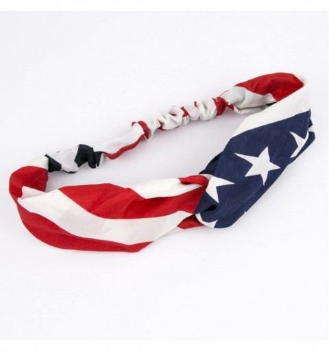 Headbands American Flag Stars Stripes 4th of July Stretch Headband Head Band - CM11WYTBKH9 $11.22