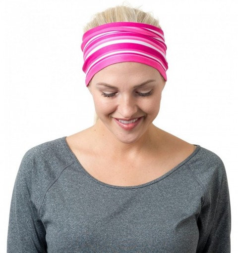 Headbands Yoga Headbands Women Men - Pink Striped - CZ186LXAEX9 $9.62