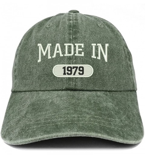 Baseball Caps Made in 1979 Embroidered 41st Birthday Washed Baseball Cap - Dark Green - CQ18C7I2YAZ $13.56