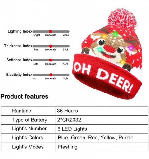 Skullies & Beanies LED Light Up Hat Beanie Knit Cap- Colorful LED Xmas Christmas Beanie - 2 Pcs-b - CZ18X666A73 $10.16