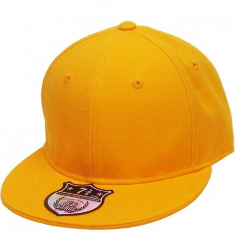 Baseball Caps The Real Original Fitted Flat-Bill Hats True-Fit - 13. Gold - C411JEIBEQZ $9.90
