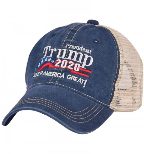 Baseball Caps President Trump 2020 Hat Keep America Great Again Embroidered MAGA USA Bucket Baseball Cap Trump Hat - Navy - C...