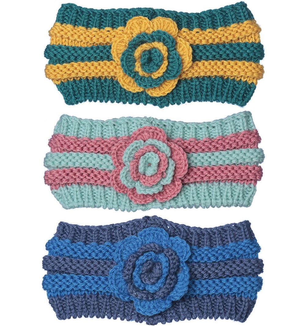 Bertelli 3 Pack Womens Winter Knit Headband & Hairband Ear Warmer & Beanies 