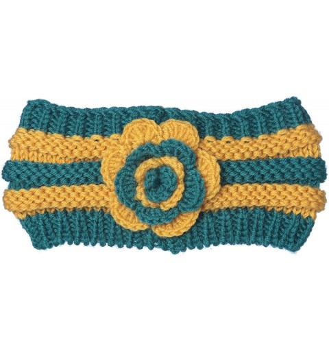 Cold Weather Headbands 3 Pack Womens Winter Knit Headband & Hairband Ear Warmer & Beanies - Blush/Lt Green-yell/Dk Green-blue...