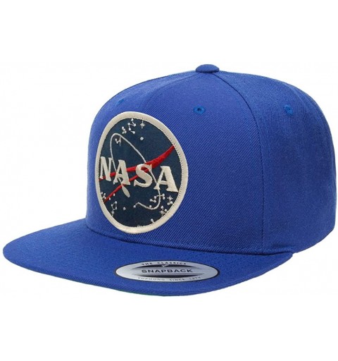 Baseball Caps Flexfit Original Premium Classic Snapback with NASA Meatball Logo Patch - Black - Royal Blue - C91236JWNCB $17.85