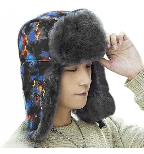 Bomber Hats Winter 3 in 1 Thermal Fur Lined Trapper Bomber Hat with Ear Flap Full Face Mask Windproof Baseball Ski Cap - C818...